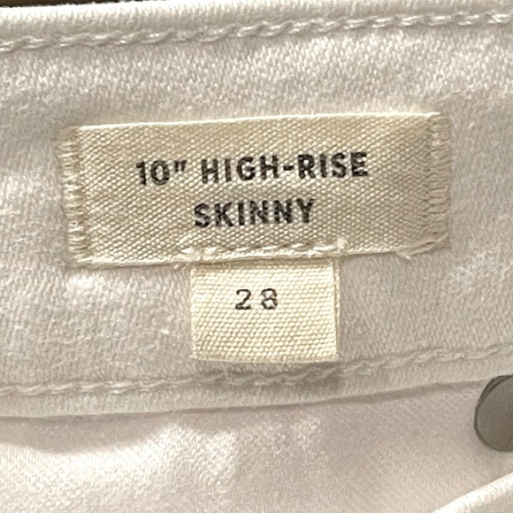 Madewell 10” High Rise Skinny White Jeans High Waist Size 28 - Picture 11 of 14